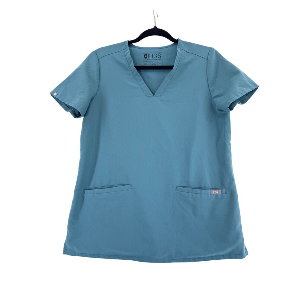 FIGS Technical Collection Scrub Top Size S Green 2-Pocket Modern Fit